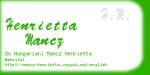 henrietta mancz business card